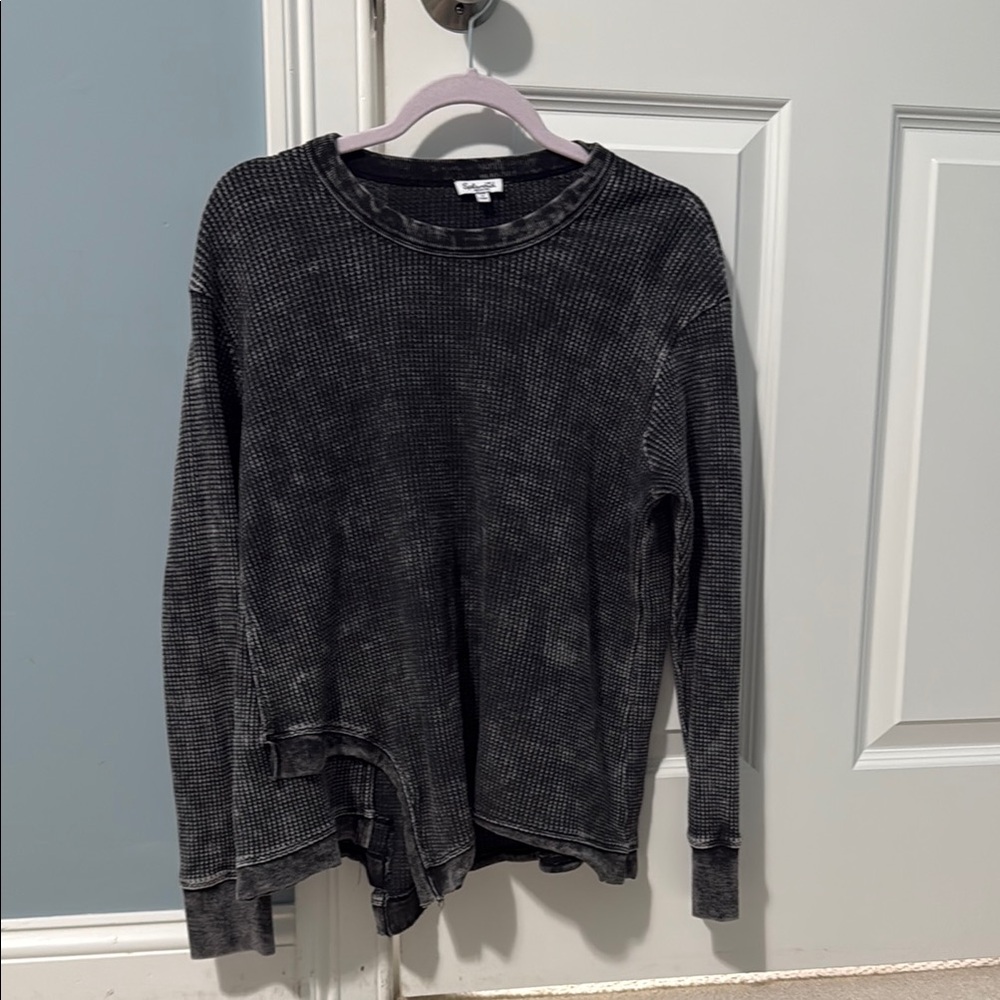 Splendid Aurora Waffle Knit Sweatshirt Thermal